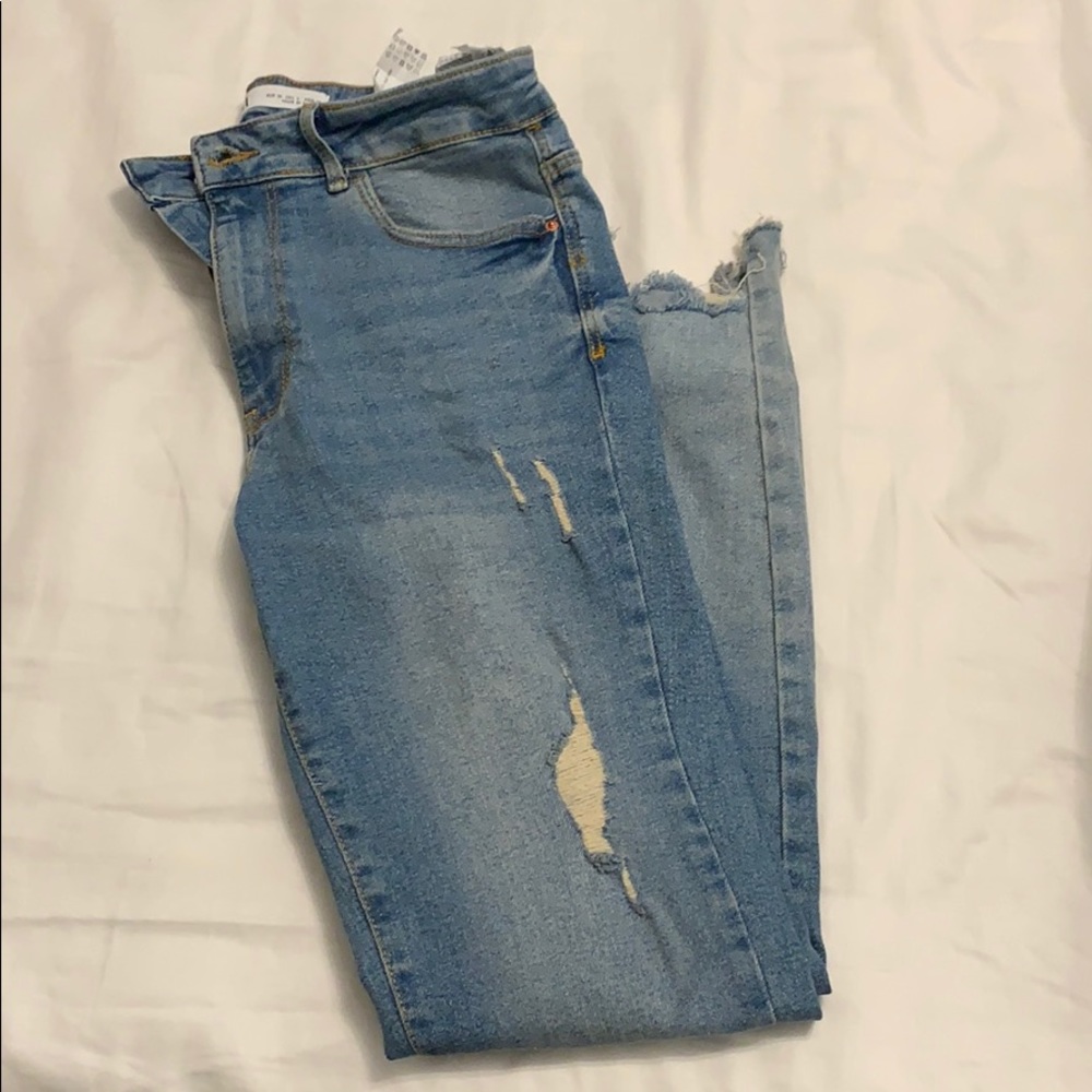 Zara skinny ripped jeans